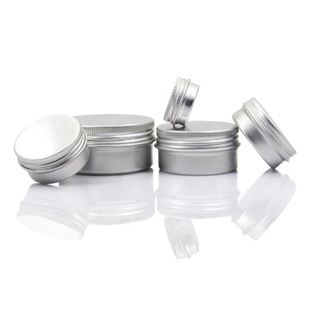 Round Aluminum Cosmetic Tin Containers Recyclable Customizable Sizes (5ml-200ml) for Hand Cream & Beauty Products