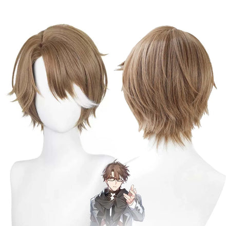 Men Game Honkai Star Rail Cosplay Welt Yang Short Brown Hair Wigg GAHC-008