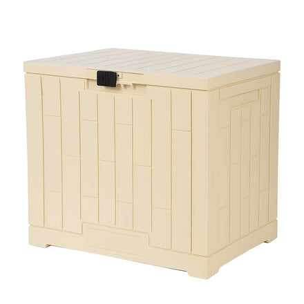 PIONEERA Simple Outdoor Waterproof Plastic Storage Box with Lockable Lid-Heavy-Duty Garden Patio & Camping Storage Chest