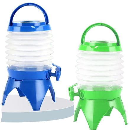 2024 Factory Portable Folding Drink Dispenser Collapsible Plastic Beverage Juice Bottles Water Flowing Pressing Type for Travel