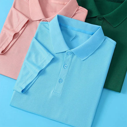 OEM custom logo embroidery printed design 100% polyester solid color short-sleeved lapel advertising short-sleeved polo shirt