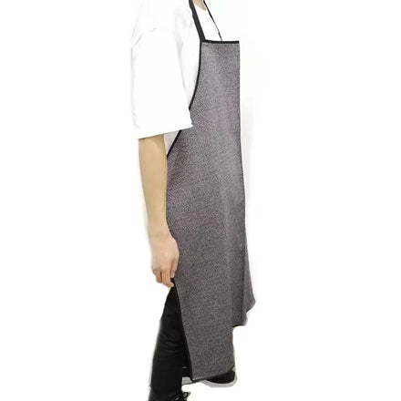 Bib Security Apron Cut-Proof Stab-Resistant Anti-Cutting Wear HHPE Material Sleeveless Kitchen Cleaning Use High Strength Grey