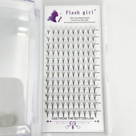 Private Label Premade Fans Eyelash Extensions Silk Matte Premade Fans 0.05/0.07mm Thickness 10D Long Thin Stem Premade Fans