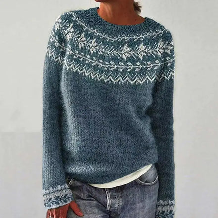 2025 New European and American Women's Sweater - Wish Bestselling Crew Neck Color - Block Loose Fashion Pullover Knitwear