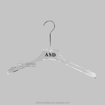 Custom Logo 38 cm 1T Clear Crystal Hook Acrylic Plastic Heavy Duty Anti-Slip Durable Modern Bathroom Wardrobe Hanging Clothes