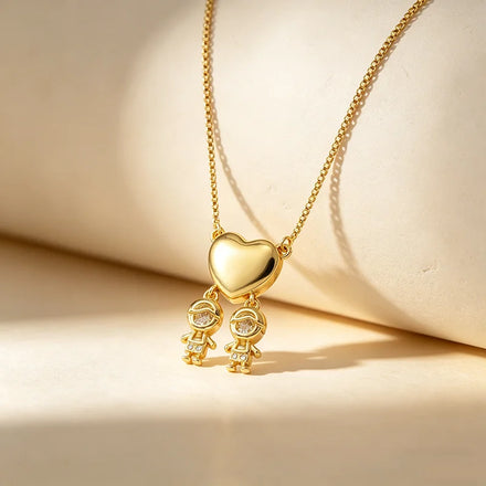 QIKU Trendy Copper Zircon Boy and Girl Pendant Necklace Hypoallergenic Couple Gift for Woman Man Pendant Necklace