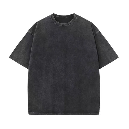 OEM Customized Logo Design Washed Distressed Shorts Printed logo Pure Cotton Retro Short-sleeved T-shirt Oversize Vest T-shirt
