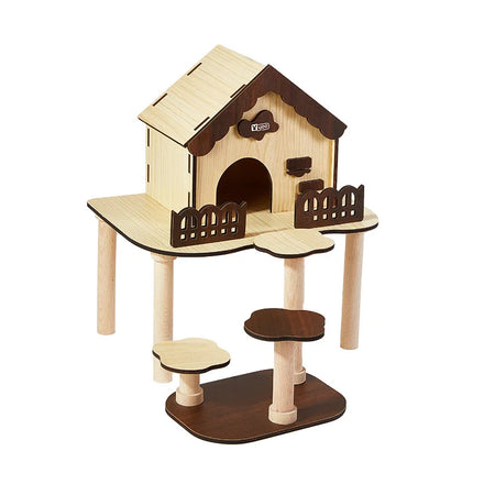 Multi-functional Hamster Hideout with Solid Wood Smooth Surface Waterproof