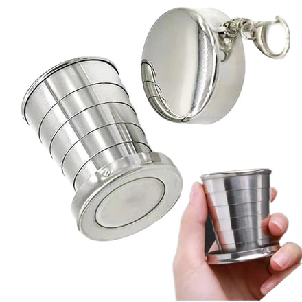 75/150/250ML Stainless Steel Folding Cups Retractable Cookware and Tableware for Camping Teacups & Utensils Folded Teaware