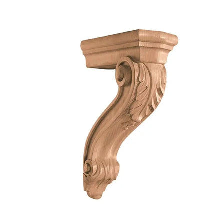 Classic Hand-Carved Solid Wood Corbels Wall Brackets Eco-Friendly Durable Stained Finish Easy Installation Hotel Villa Hospital