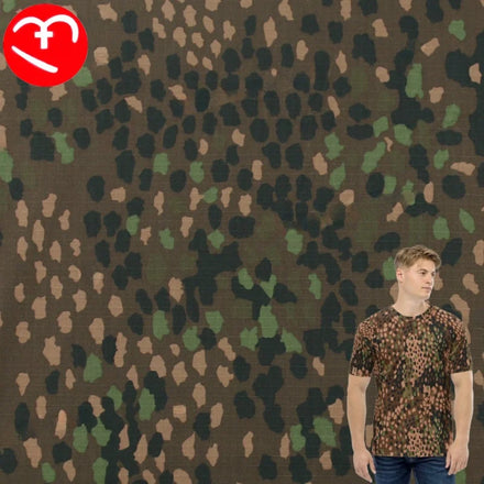 DOT44 WWII German Pea Camouflage Fabric Nylon Cotton Waterproof Ripstop Plaid Fabric for Tactical Outdoor Clothing Bag Hat