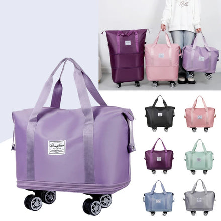 Universal Wheel Luggage Bag Expandable and Retractable Large Capacity Dry and Wet Separation Travel Storage Bag Handbag