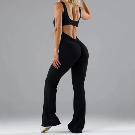 2025 Stylish Slim - Fit Yoga Bodysuit Casual Hollow - Out Seamless Sports Jumpsuit for Women Slimming and Figure - Flattering