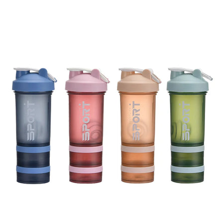 Wholesale Custom Logo Three-Layer Protein for Shaker Bottle BPA-Free Food Grade Plastic Drinkware for Workout Sport and Fitness