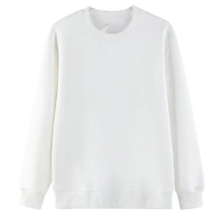 OEM Customized heavyweight men's sweatshirt cotton solid color round neck loose sweatshirt ribbed cuffs sweatshirt