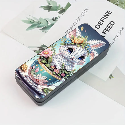 Printed Cartoon Diamond Painting Glasses Storage Box Handmade DIY Sunglasses Pu Leather Eco-Friendly 5D Square Design