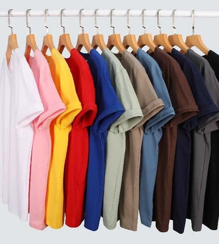 OEM Custom Logo Printed Embroidery Design Men's 210g Pure Cotton Short-sleeved Loose Drop Shoulder Combed Pure Cotton T-shirt