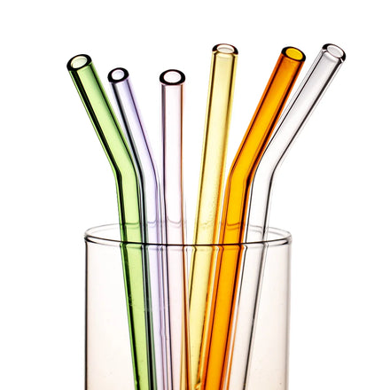Environmentally Friendly Lfgb Certified Reusable Colored Glass Straws Modern Style Bar Accessories for Various Beverage
