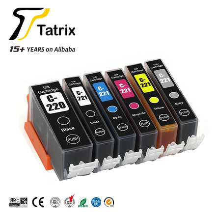 Tatrix canon pgi 220 cli221 US Inventory Compatible Ink Cartridge for PIXMA IP4600 MP550 MP620 MP990