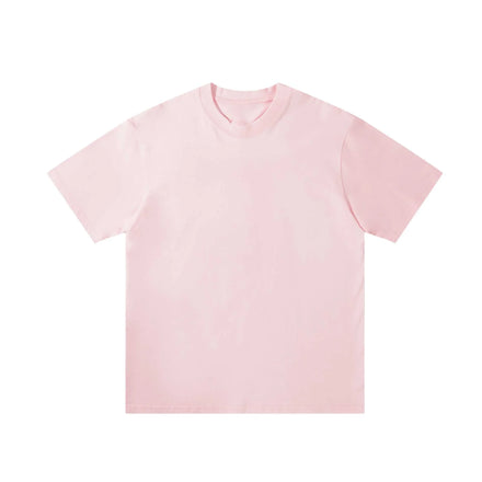 OEM Custom Logo Printed Embroidery Design Men's 230g Heavyweight Cotton Short-sleeved Round Neck Loose Solid Color T-shirt