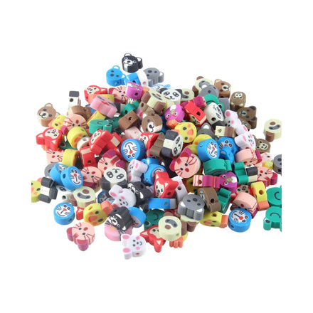 New 100pcs Assorted Colors Various Animals Polymer Clay Beads for DIY Necklace Bracelet Earring Jewelry Findings Making