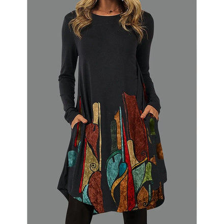 European American Ethnic Style Casual Dress for Spring Autumn New Version Stock for AliExpress Independent Chiffon