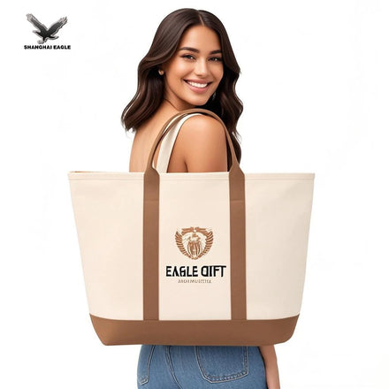 Women's Eco-Friendly Recycled Canvas Tote Bag Durable Folding Zipper Pocket Printed Logo for Weekend Parties Beach Use PC