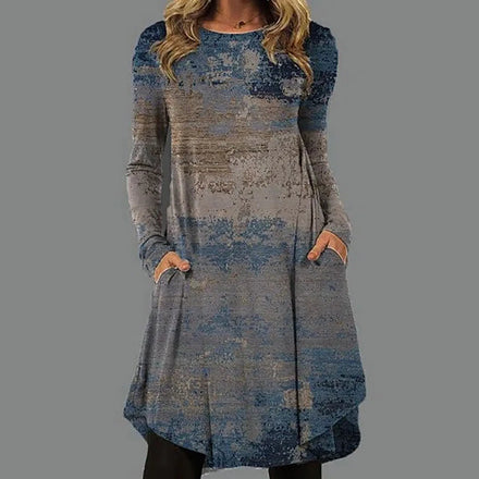 European American Ethnic Style Casual Dress for Spring Autumn New Version Stock for AliExpress Independent Chiffon