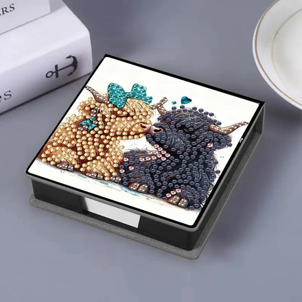 Diamond Painting 5D Cartoon Printed Yak Eco-Friendly Square Desk Decoration DIY Banknote Storage Box