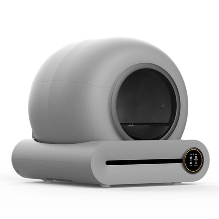 2026 Newest Grey Smart Self-Cleaning Cat Litter Box Automatic Cat Litter Box with Wifi Odor Control for Multiple Cats