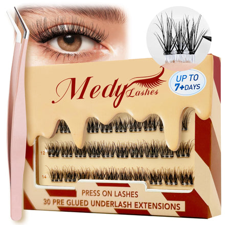 Self Grafting Cluster Eyelashes Set 50D 16mm D Curl Fluffy Cat Eye Dramatic Volume Lashes Long Wear