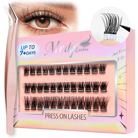 Custom Logo Private Label 12-20mm DD Curl 40D Self Application Lash Tray Cluster Eyelashes