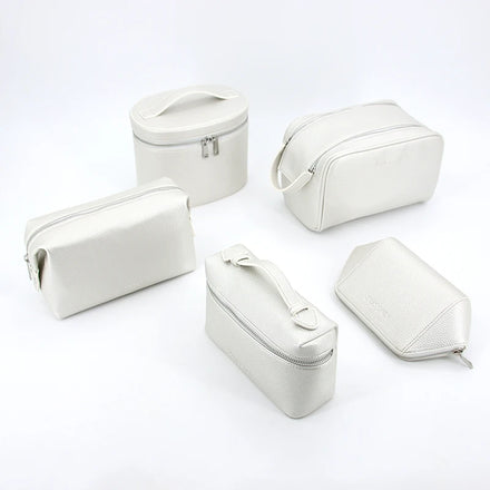 New Fashion Portable PU Leather Makeup Bag with Zipper Durable Lightweight Vegan Leather Travel for Toiletry Organizer
