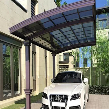 Car Canopy Outdoor Car Parking Polycarbonate Aluminum Alloy Waterproof Nature Customizable Size 15-Year Warranty Carport