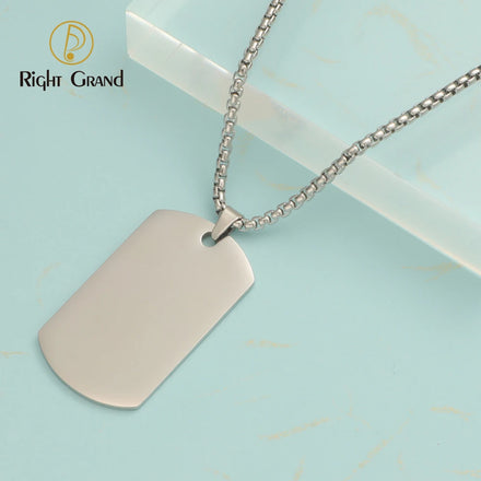 Fashion Chains Necklaces Men's Hiphop Custom Laser Engraving logo Pendant and Charm Necklace Classic Jewelry
