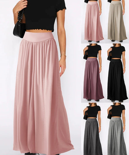 2025 New Loose Elastic Waist Chiffon Anti-Pilling Dance Pants with Drape Feeling Casual Summer High-Waisted Wide-Leg Pants