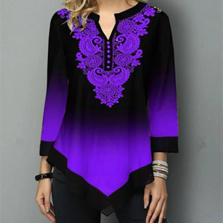 2025 European & American New Autumn/Winter Style Women's Fashion Round Neck Loose Gradient Top