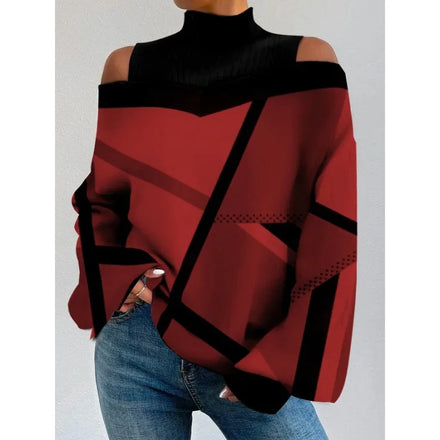 2025 New Trendy Spring Women's Drop - Shoulder Design Lantern - Sleeve Printed Sweatshirt