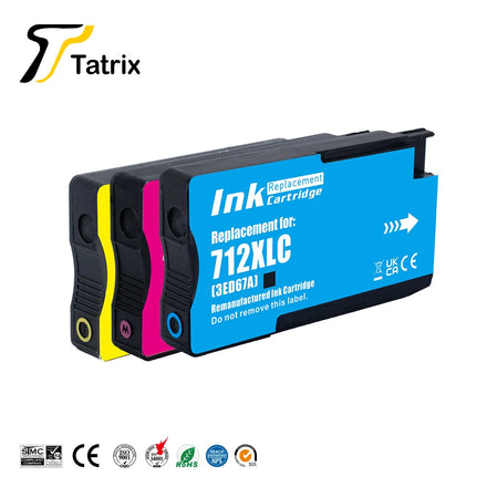 Tatrix HP 712XL 3ED71A US Inventory Compatible Ink Cartridge for HP DesignJet T650/T630/T250