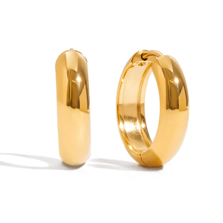 J&D 18k PVD Gold Plate Stainless Steel Earrings Waterproof Hypoallergenic Trendy Small Line Earrings