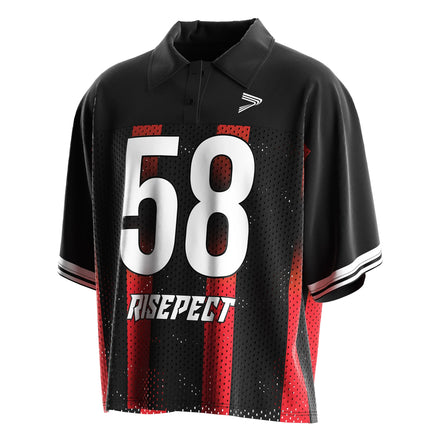 Vintage American Football Polo Jersey Breathable and Shiny Knit Fabric Made Rugby Custom Game Day Shirt for Unisex