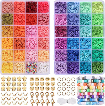 Hot Selling 4800pcs 6mm Flat 48 Colors DIY Crystal Bead Set for Bracelet Necklace Jewelry Lampwork & Glass Beads