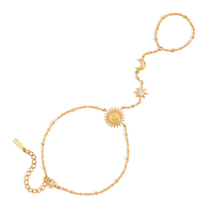 New Arrival Women's Stainless Steel Bracelet Bead Chain and Finger Bracelet Jewelry