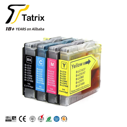30 Pieces/box Tatrix LC10 LC37 LC51 LC57 LC960 LC970 LC1000 Color Compatible Printer Ink Cartridge for Brother DCP-130C DCP-150C