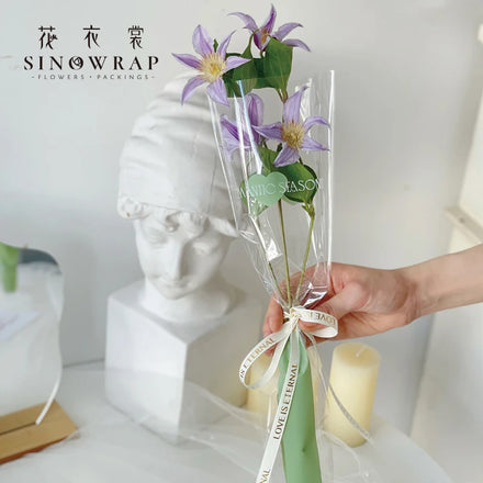 SINOWRAP Florist Supply and Materials Flower Bouquets Sleeve Bag Wholesale Printed Opp Flower Sleeves