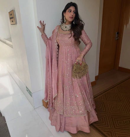 Hot Selling New Fashionable Designer Anarkali Dress for Women Full Sleeve Beautiful Georgette Indian Pakistani Ready To Wear