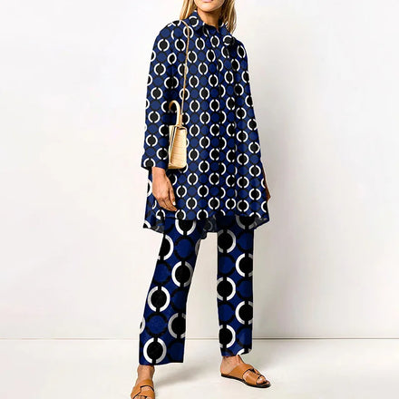 2025 Spring - Autumn Long - Sleeve Women's Shirt Sets Individual Trendy Brand with 3D Digital Printing Casual Women's Wear