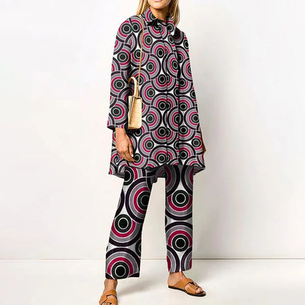 2025 Spring - Autumn Long - Sleeve Women's Shirt Sets Individual Trendy Brand with 3D Digital Printing Casual Women's Wear