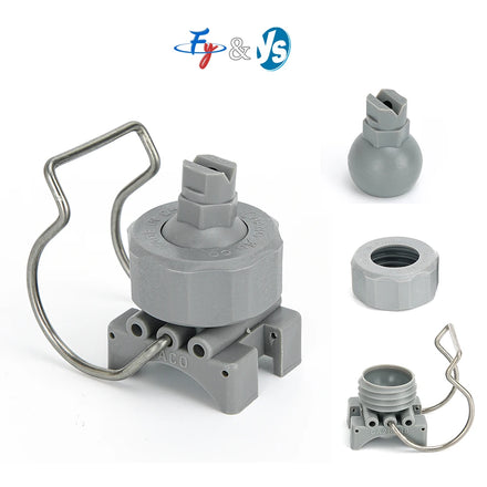 26988 Grey Industrial Cleaning Fan Nozzle Adjustable Automatic Spherical Clip Plastic Double Clip Universal Spray Nozzle