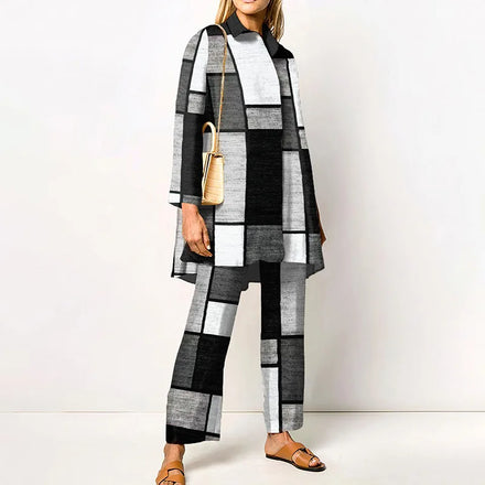 2025 Spring - Autumn Long - Sleeve Women's Shirt Sets Individual Trendy Brand with 3D Digital Printing Casual Women's Wear